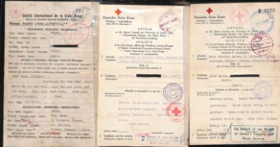Egypt. 1941-43 Egyptian Red Cross forms (5, two types) and Swiss Red Cross forms (4) from Egypt to