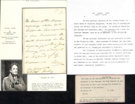 1815 (Nov. 25) Letter written and signed by Sir Hudson Lowe, Governor of St. Helena, written in