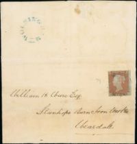 1848 (Dec. 5) Entire letter from Wolsingham to Weardale with a 1d red, PL plate 79 with four