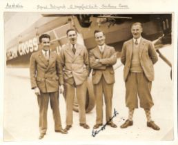 Air Mails. c.1930 Photograph of C. Kingsford Smith and his three crew standing in front of "Southern