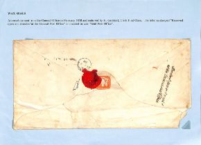 1851-74 Covers (2) and an entire all sealed by the Post Office, bearing red wax seals impressed with