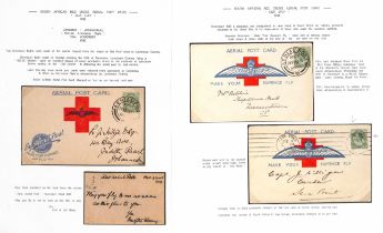 Air Mails. 1918 "Make Your Sixpence Fly" cards franked ½d, large wings cards with Aerial Post c.d.