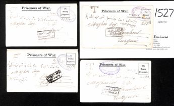 c.1917 Stampless P.O.W lettersheets from a Turkish P.O.W in Polverista Camp to Stamboul, all with