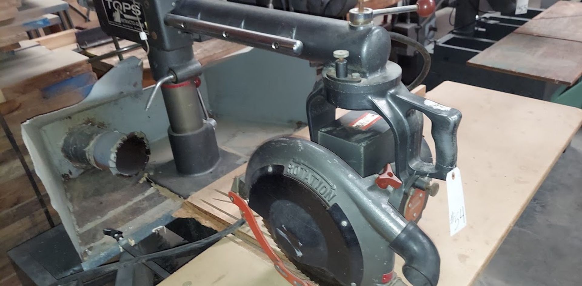 Tops 14" Radial Arm Saw, Model 55508M, 3hp 3ph - Image 2 of 4