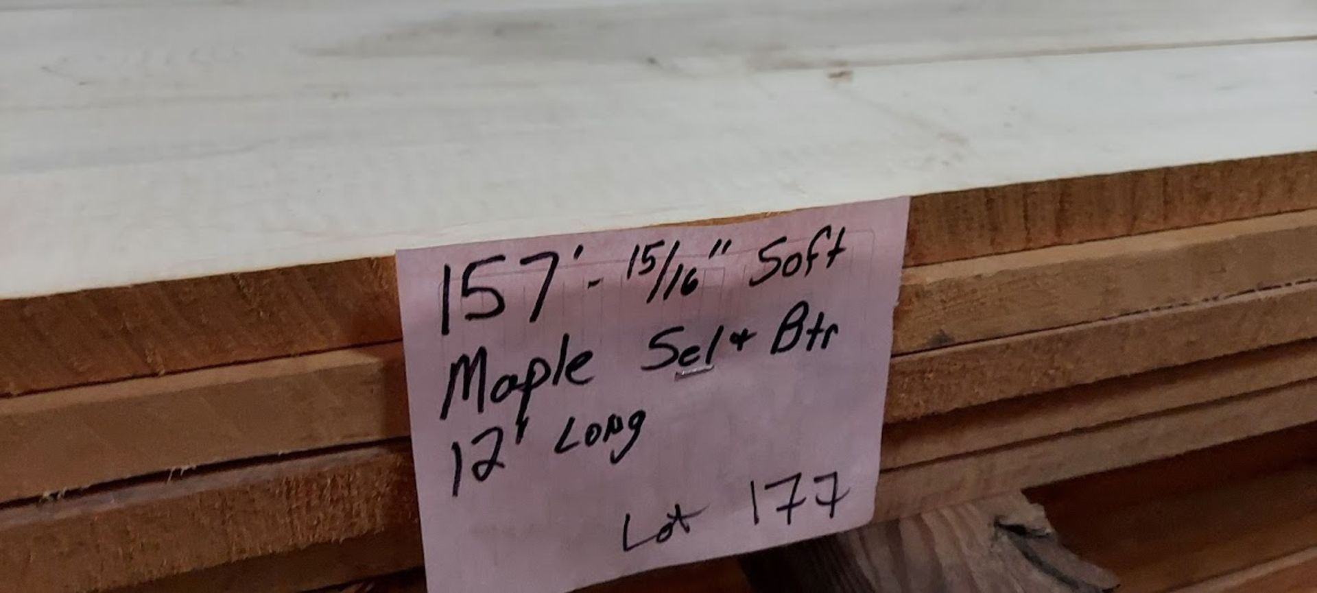 157' 15/16" Soft Maple (select & better) 12' L