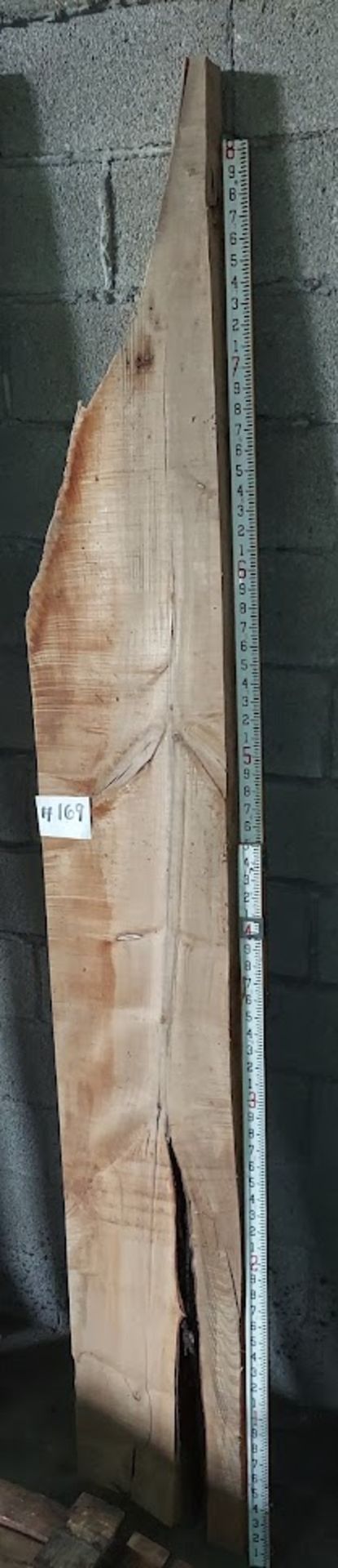Maple Hardwood Lumber Slab, Size is approx. 101" x 12" x 2-3/4" Thick, Curly (Book Matched 169)