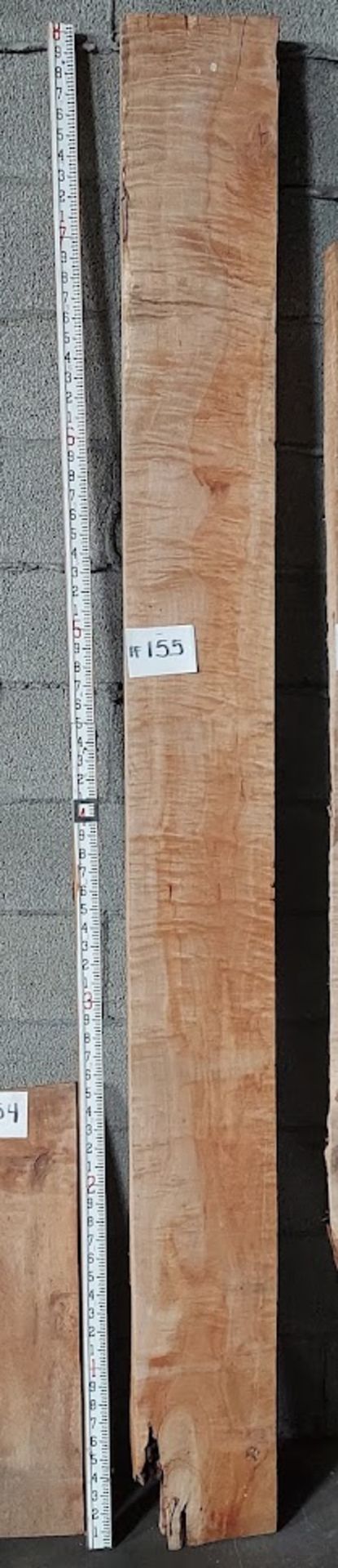 Maple Hardwood Lumber Slab, Size is approx. 96" x 9-1/2" x 2-5/8" Thick, Curly