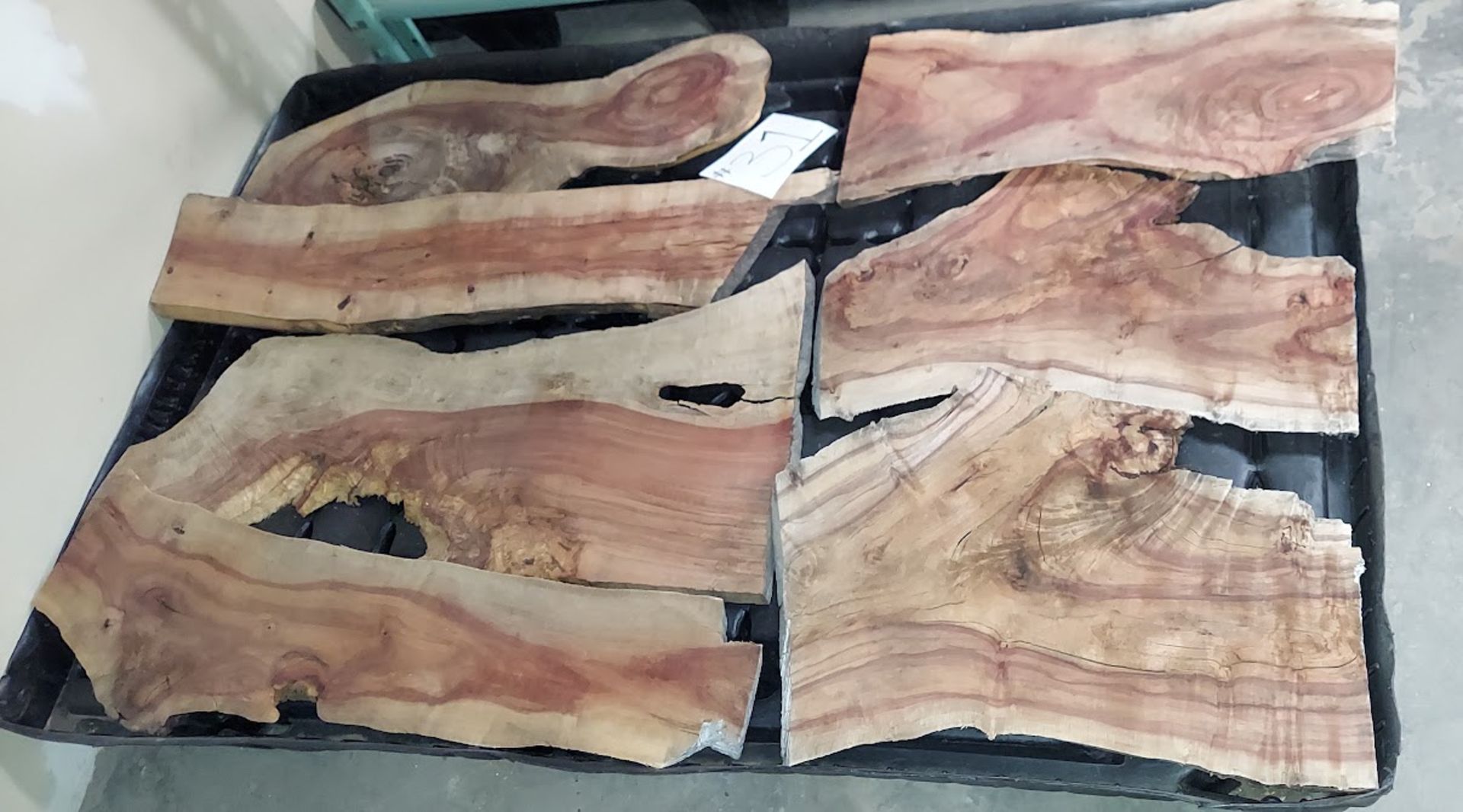 7 - Carob Hardwood Live Edge Boards, (pallet not included) - Image 2 of 2