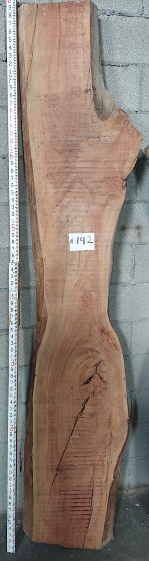 Eucalyptus Hardwood Lumber Slab, Size is approx. 95" x 11" - 18" x 2-1/2" Thick (Book Matched