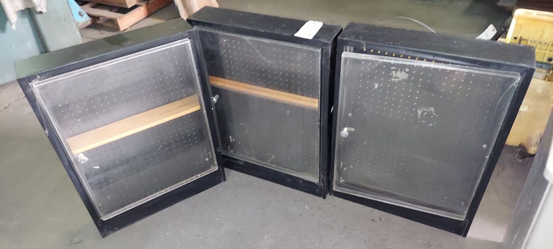 3 - Lockable Display Cases, Size 22" x 30"