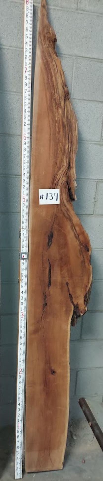 Mesquite Hardwood Lumber Slab, Size is approx. 95" x 9" - 14" x 2" Thick (Book Matched 138)