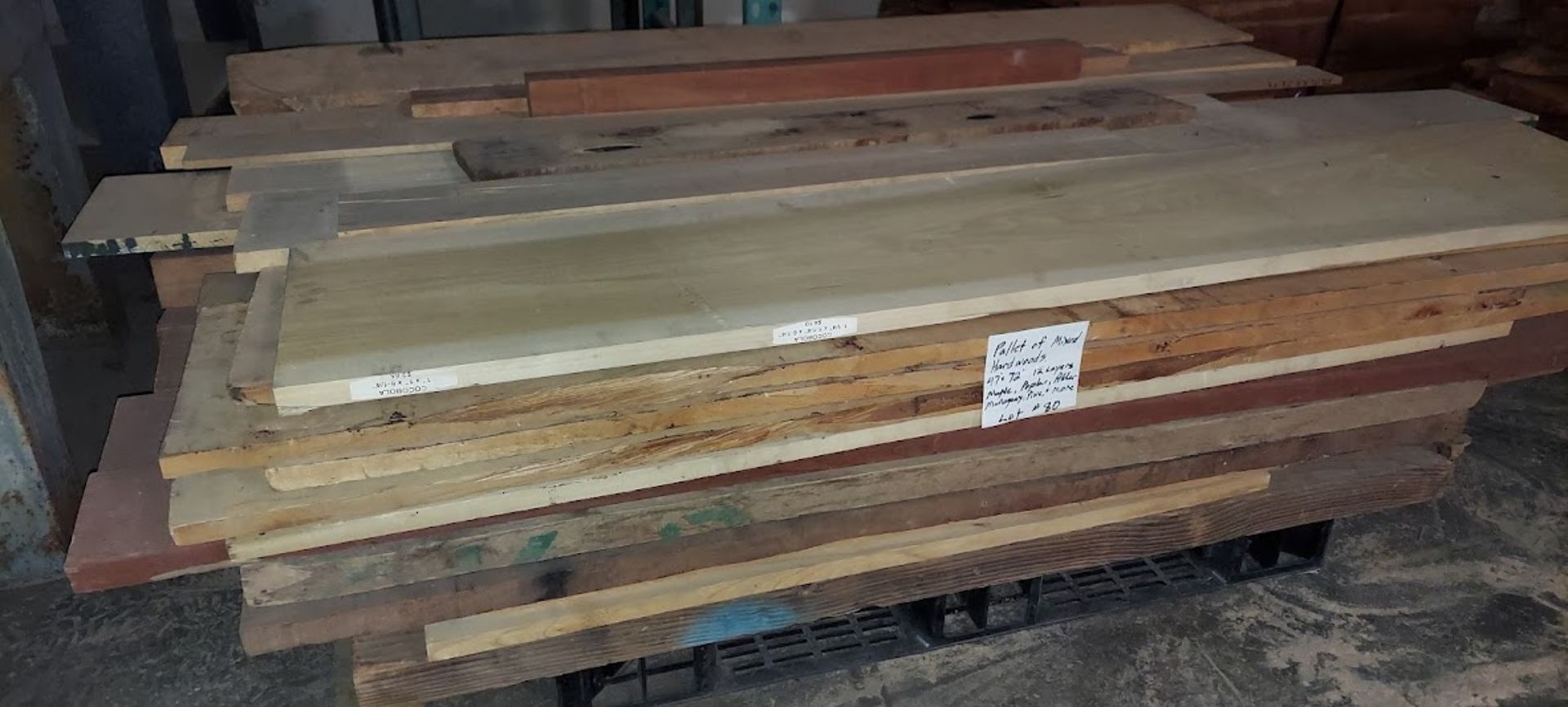 Pallet of Misc Hardwoods, 47" x 72" 12 Layers, Maple, Poplar, Alder, Mahogany, Pine, Myrtle, & more