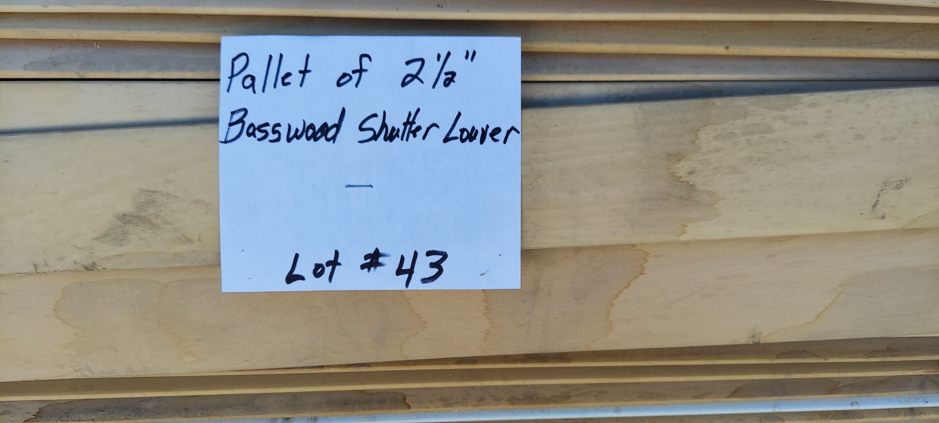 Pallet of 2-1/2" Basswood Shutter Louvers - Image 6 of 6