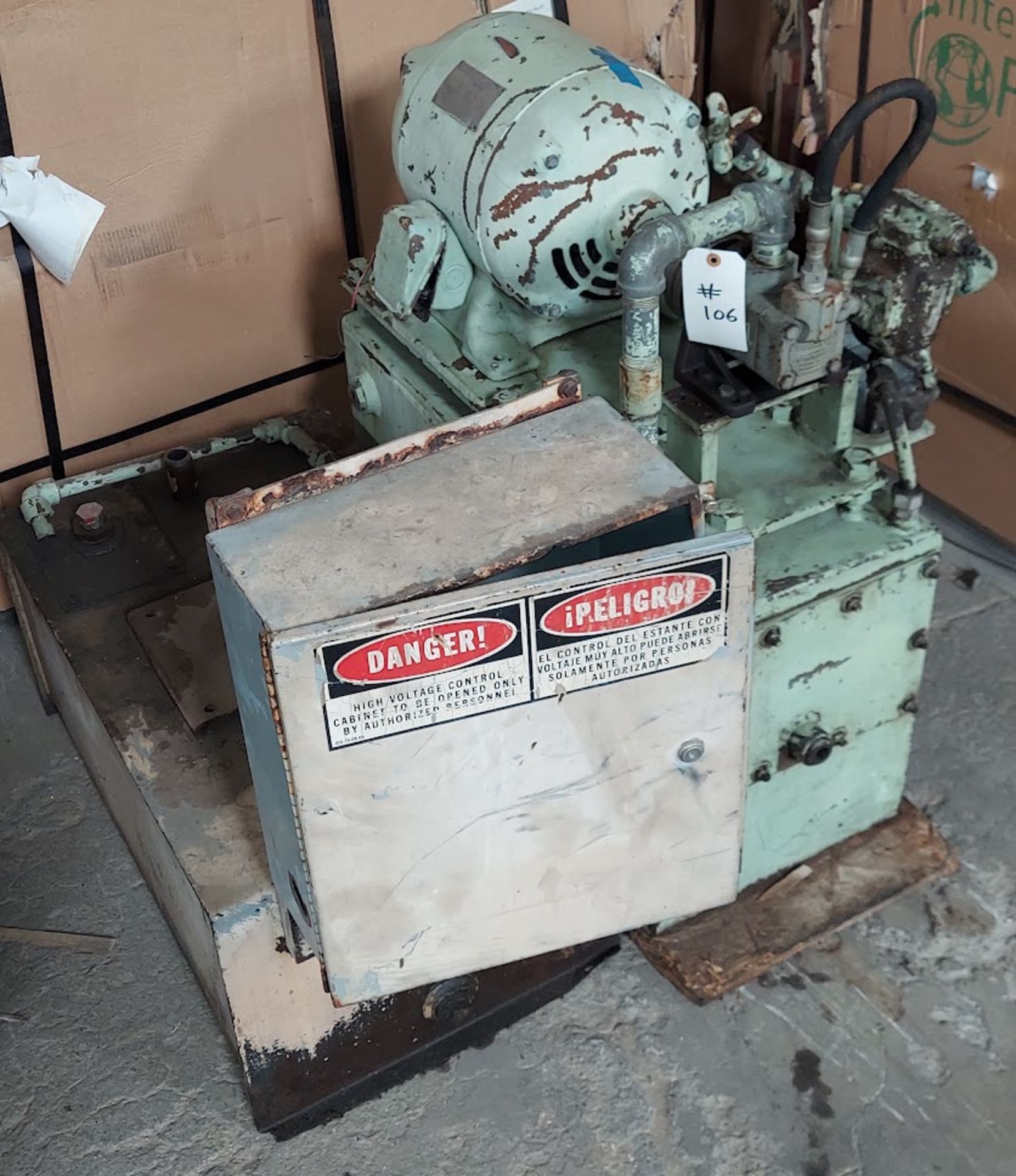 Hydraulic Oil Pump with Westinghouse 5 Hp 220/440 volt 3ph Motor & Extra Tank