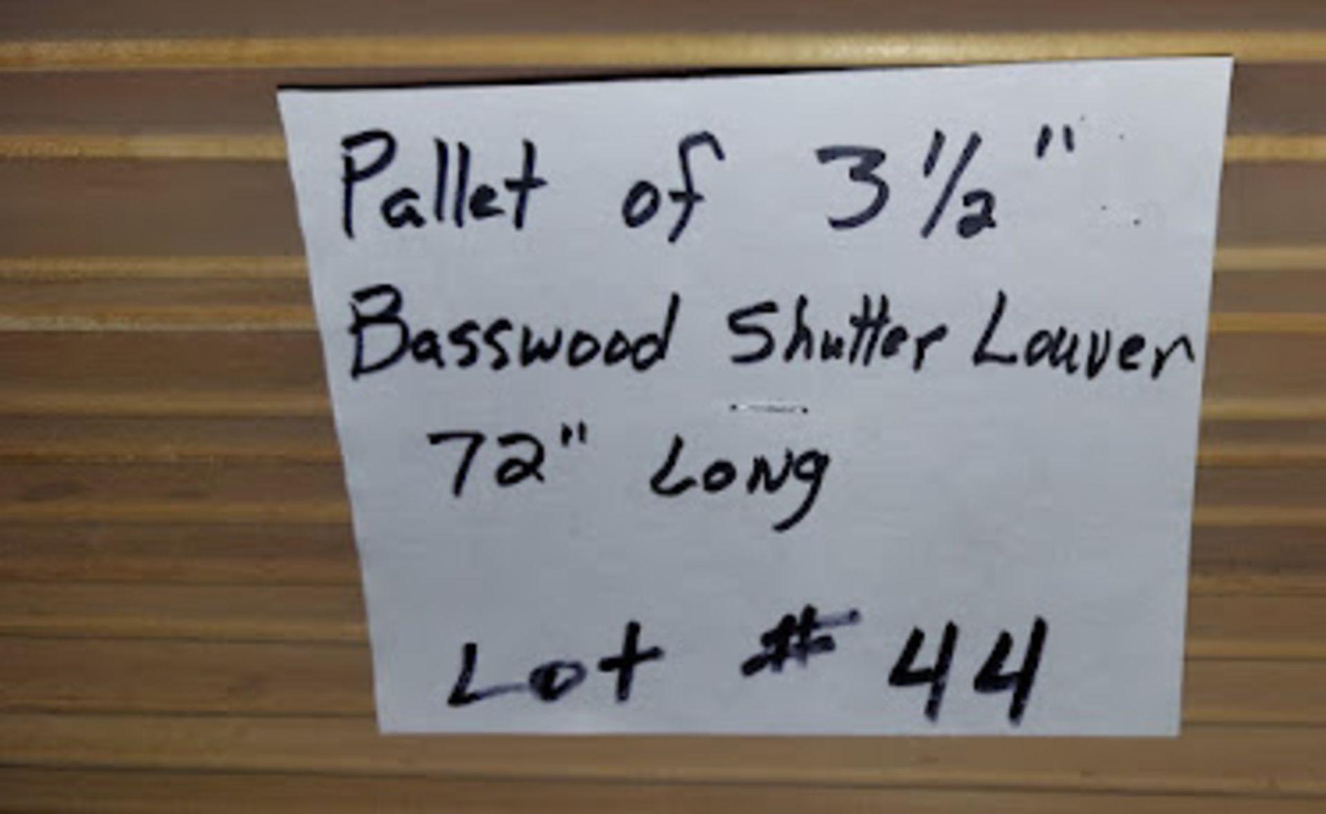 Pallet of 3 1/2" Basswod Shutter Louver 72" Long - Image 5 of 5