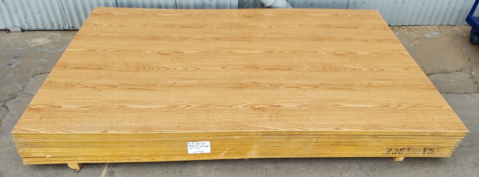 36 Sheets - 1/4" Red Oak Melamine G25 MDF 61” X 97”