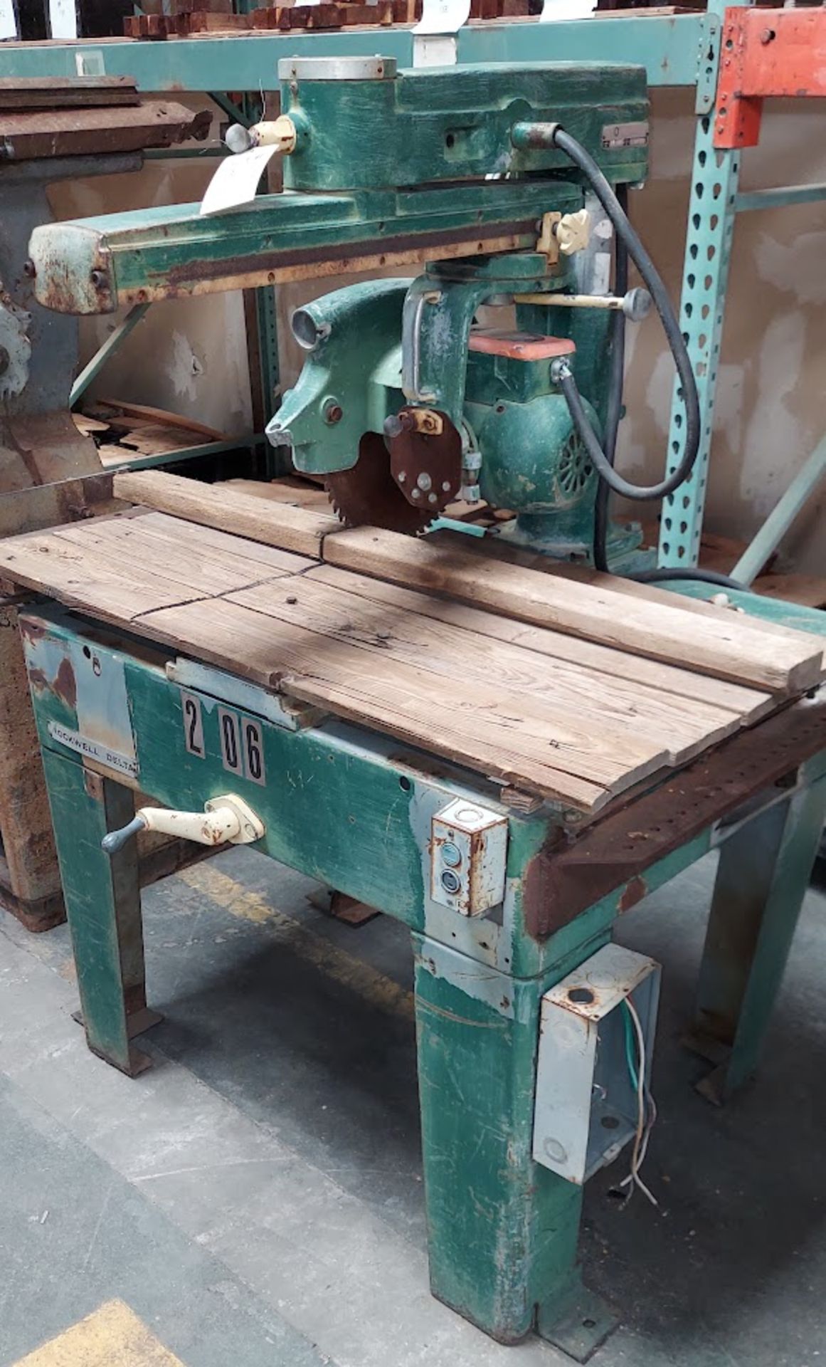 Delta / Rockwell 14" Radial Arm Saw, Model #14-RAS, 3 Hp 230/460 volt 3ph Motor, Made in 1972 - Image 2 of 2
