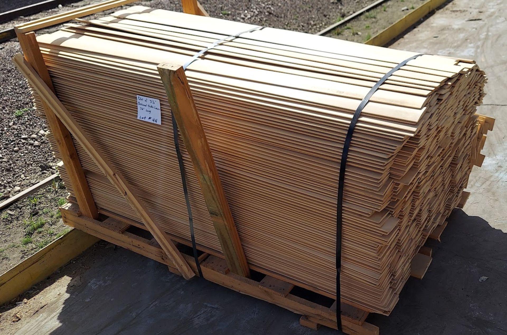 Pallet of 3 1/2" Basswod Shutter Louver 72" Long - Image 2 of 5