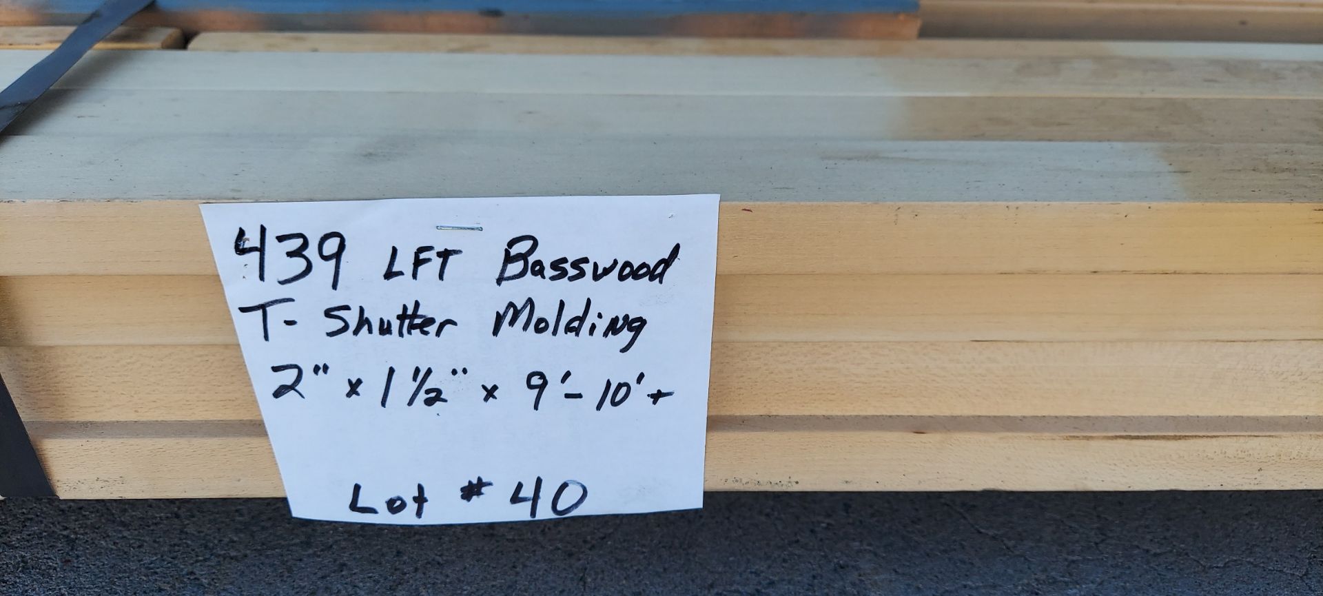 439 LFT - Basswood T-Shutter Molding 2” X 1-1/2" X 9’ - 10’ + - Image 4 of 4