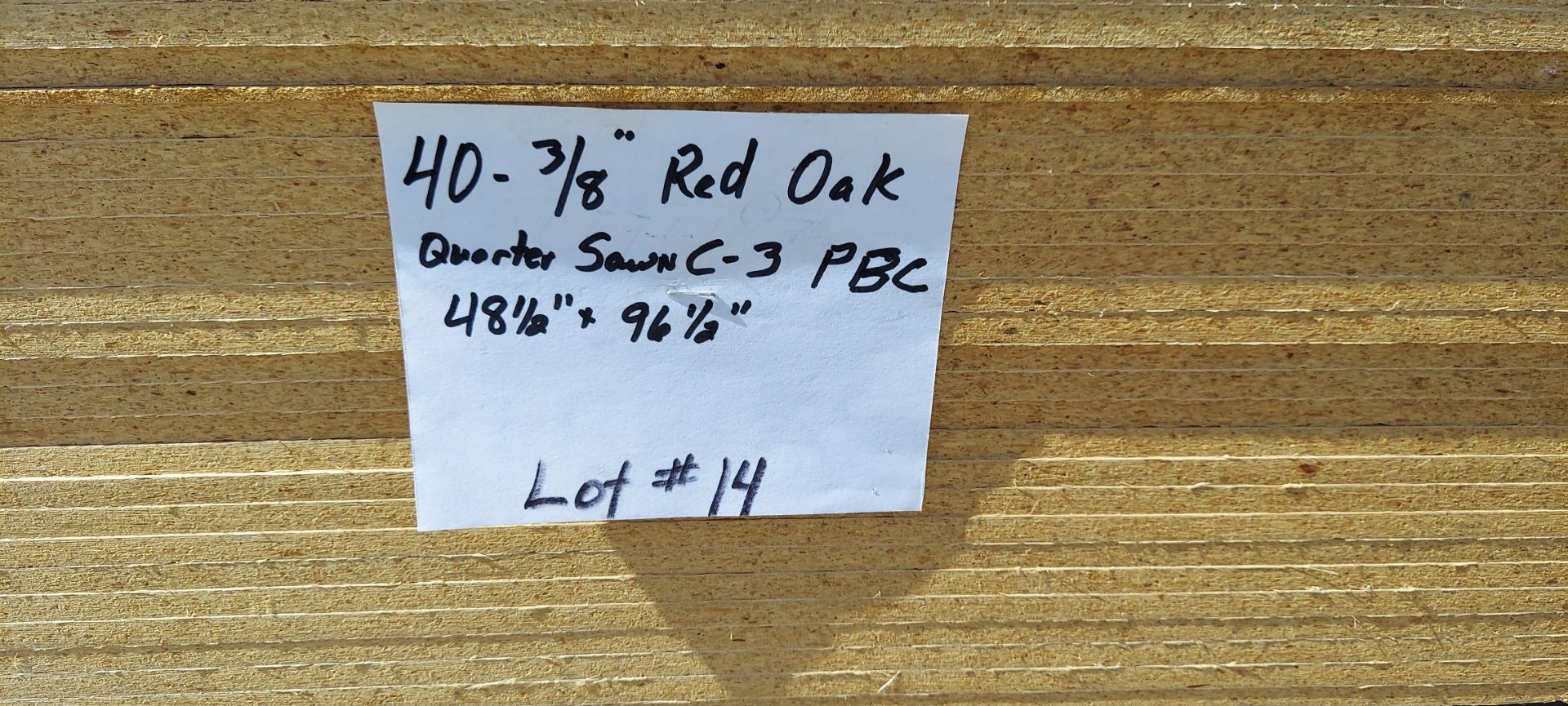 40 Sheets - 3/8" Red Oak Quarter Sawn C-3 PBC 48-1/2" X 96-1/2" - Image 6 of 6