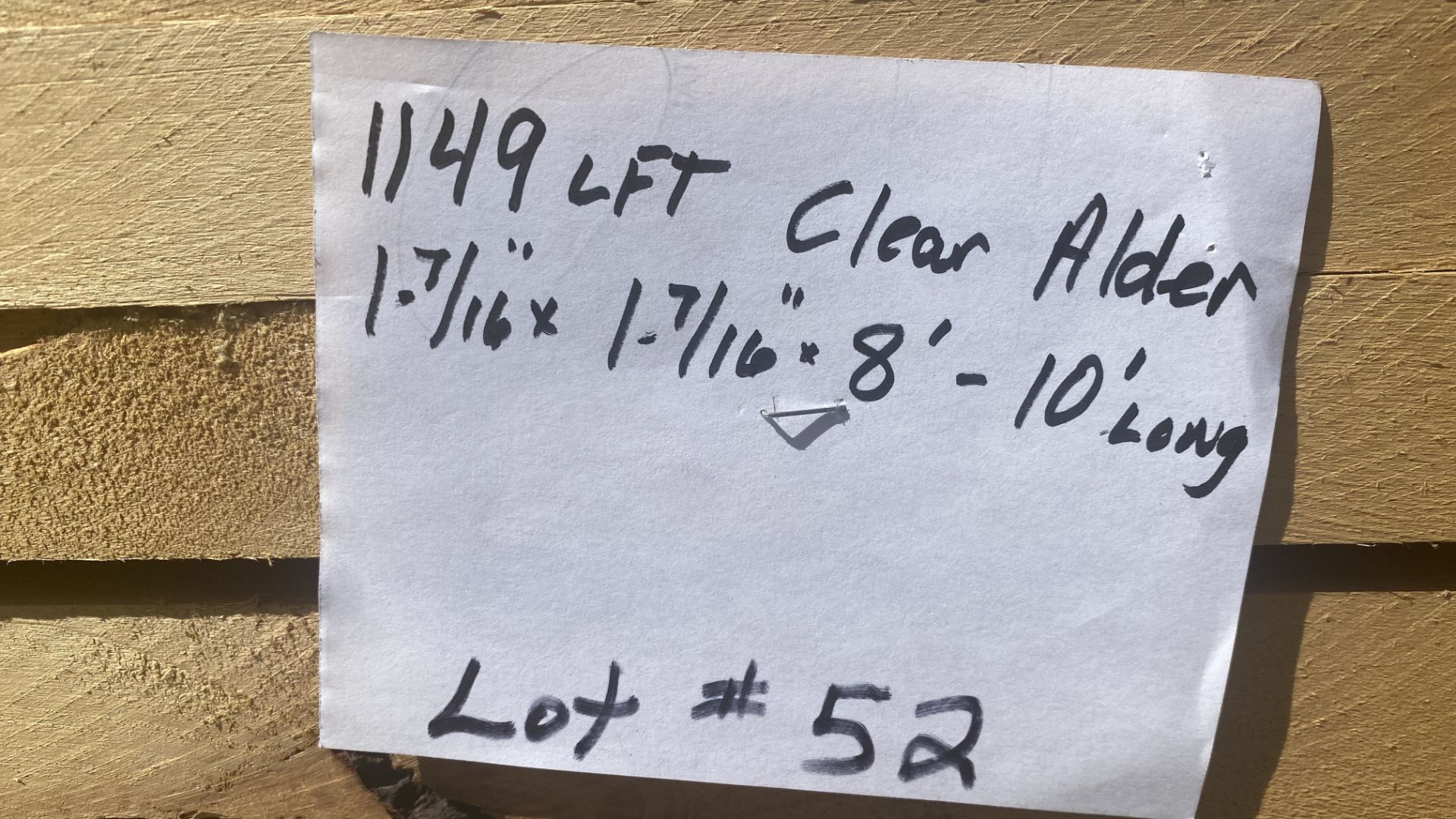 1980 LFT Clear Alder 1-7/16” X 1-3/8" X 8’ - 120" Long - Image 6 of 6