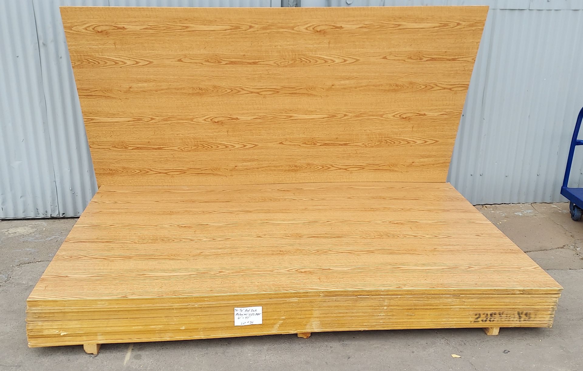 36 Sheets - 1/4" Red Oak Melamine G25 MDF 61” X 97” - Image 3 of 4