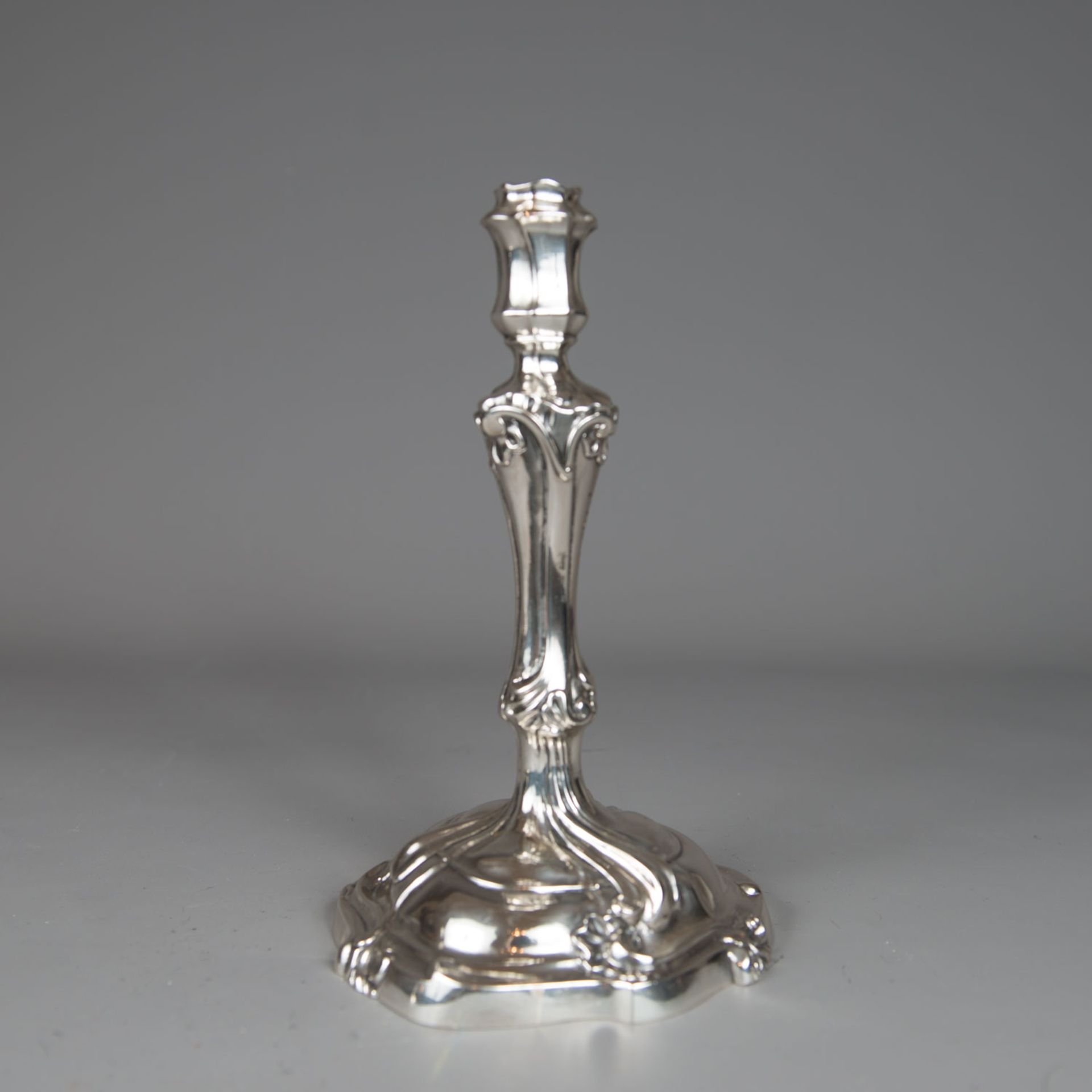 Pair of Baroque Silver Candlesticks - Image 3 of 3