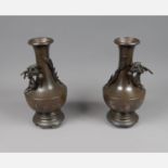 Pair of Bronze Vases