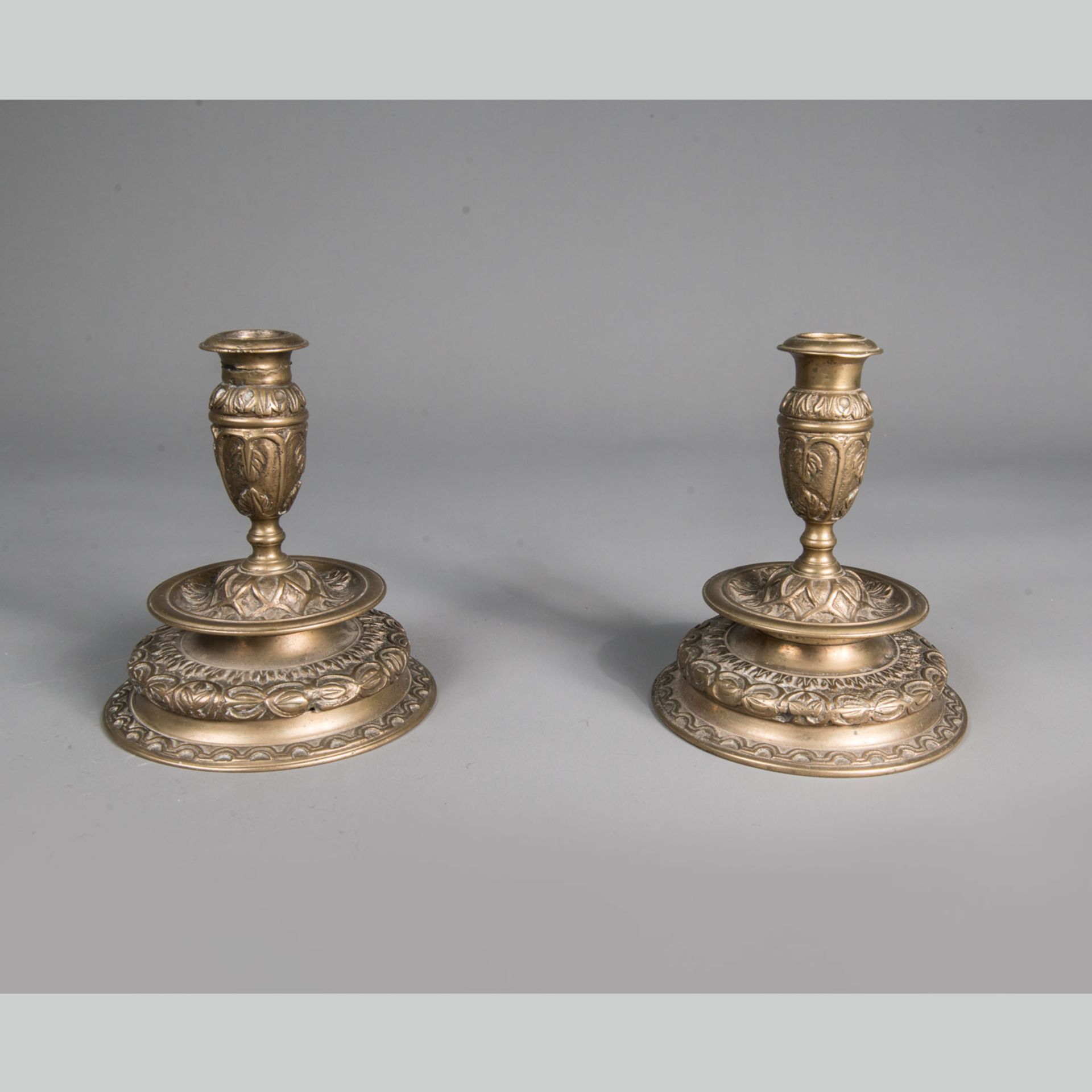Pair of candle sticks in Renaissance manner