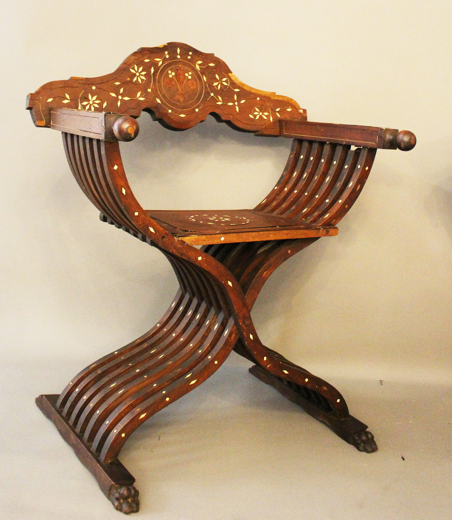Pair of Florentine X-chairs - Image 2 of 3