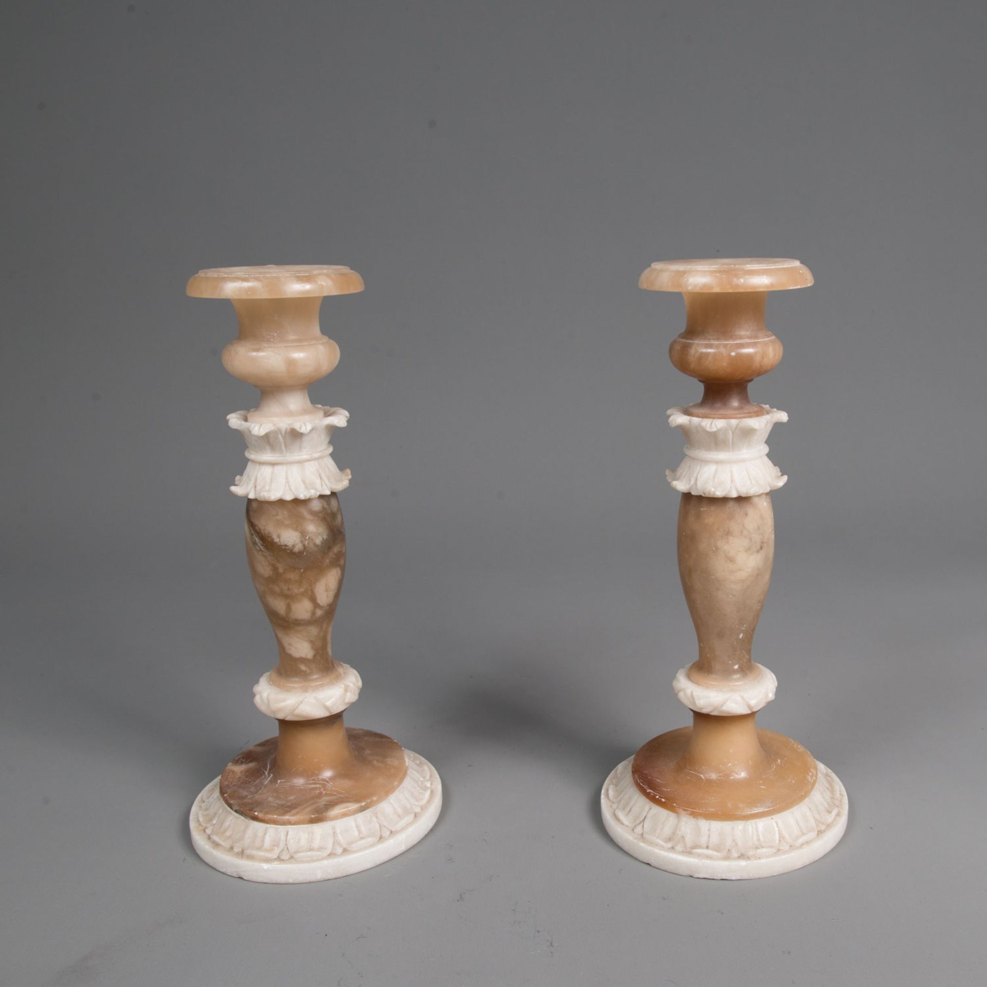 Pair of Alabaster candle sticks