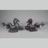A pair of seahorses in Renaissance manner
