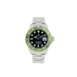 ROLEX SUBMARINER "THE KERMIT FLAT FOUR", RÈF 16610LV, EN ACIER - Vers 2004