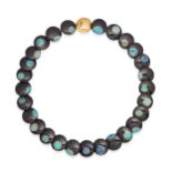 COLLIER EN OR, ONYX ET OPALE