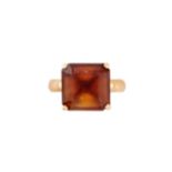 BAGUE EN OR ET QUARTZ CITRINE