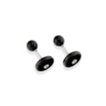 PAIRE DE BOUTONS DE MANCHETTE EN OR, ONYX ET DIAMANT