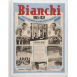 Manifesto Bianchi 1938 Manifesto originale del 1938, celebrativo dei successi sportivi d