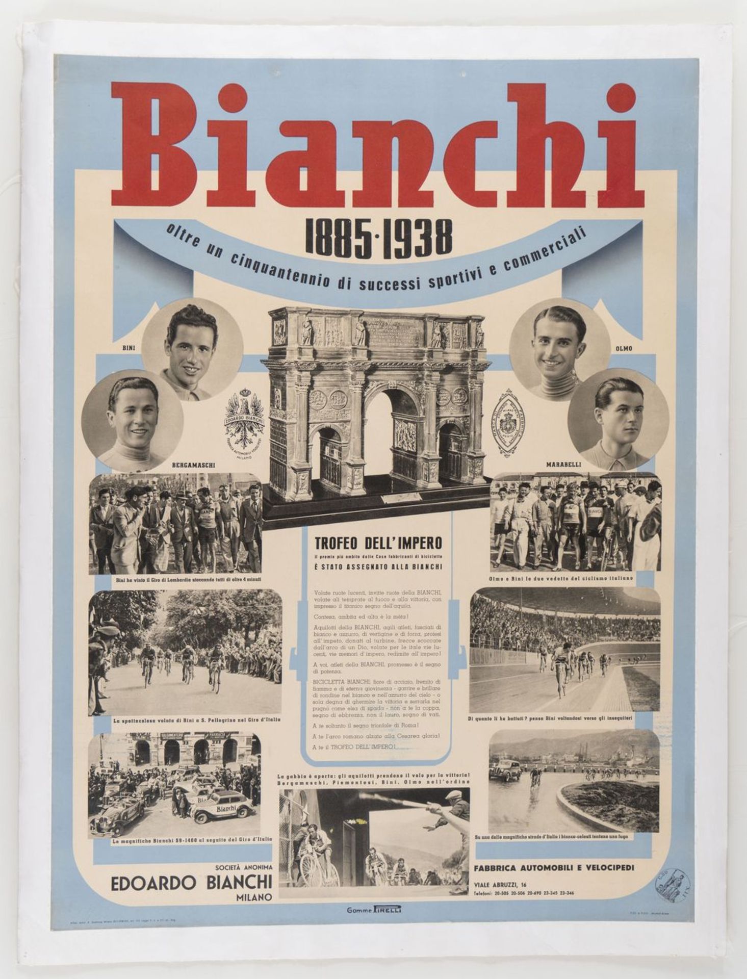 Manifesto Bianchi 1938			
								
Manifesto originale del 1938, celebrativo dei successi sportivi d - Bild 2 aus 3
