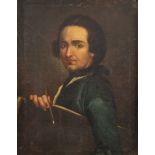 Pittore del XVIII secolo. "Autoritratto del pittore". Olio su tela. Cm 63x47,7.