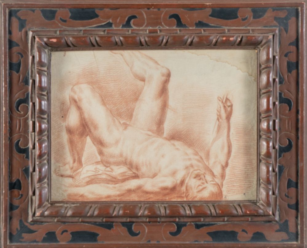 Maestro del XVIII secolo. "Caduta di San Paolo". Sanguigna su carta. Cm 29x38,5. - Image 3 of 3
