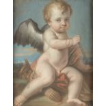 Maestro del XVIII secolo. "Cupido". Pastello su carta. Cm 50x38.