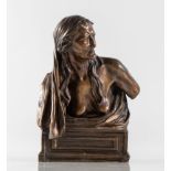 VINCENZO GEMITO (Napoli 1852 - 1929) "Sibilla". Scultura in bronzo a cera persa. Cm 31x23x16. Opera