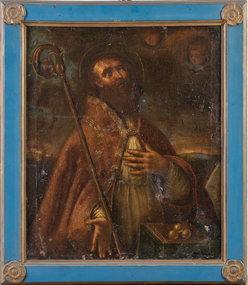 Maestro del XVII secolo "San Nicola di Bari". Olio su tela. Cm 75x63. - Image 2 of 3