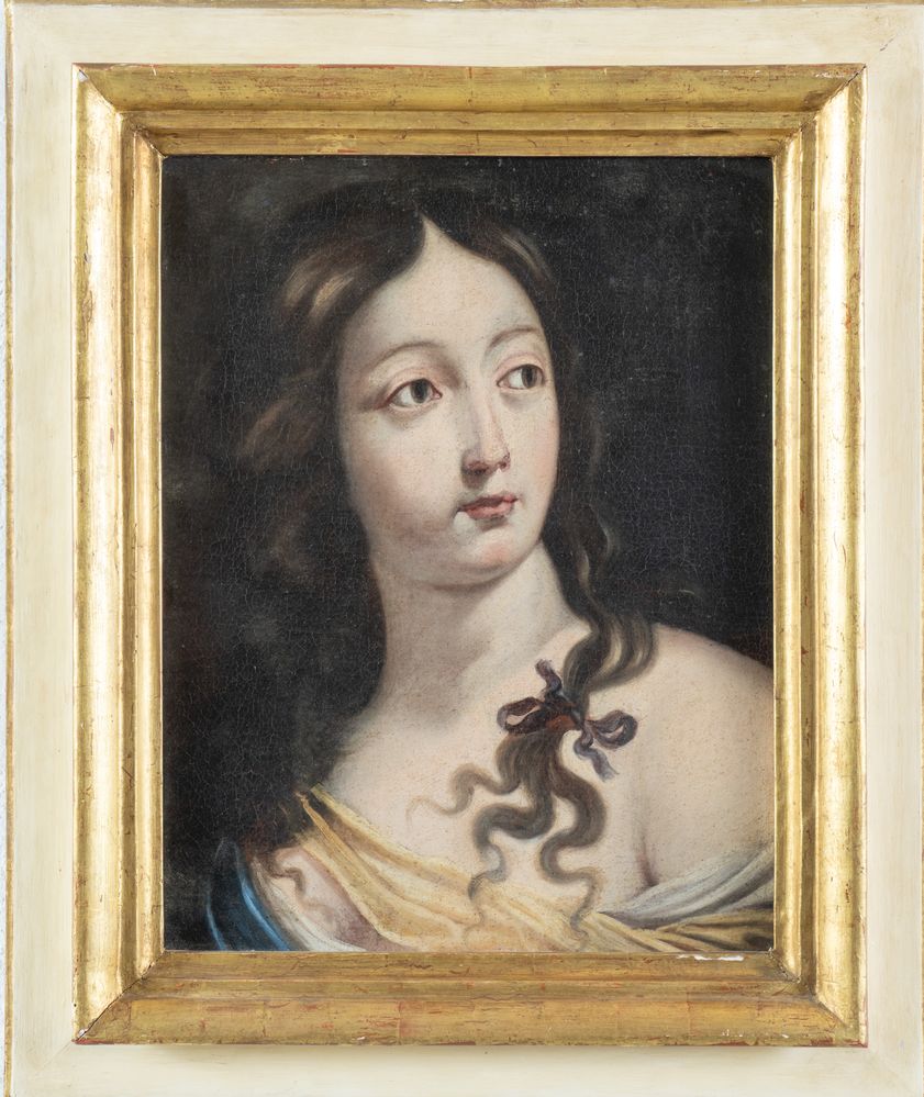 Maestro del XVIII secolo. "Giovane donna" Olio su tela. Cm 43x34. - Image 2 of 3