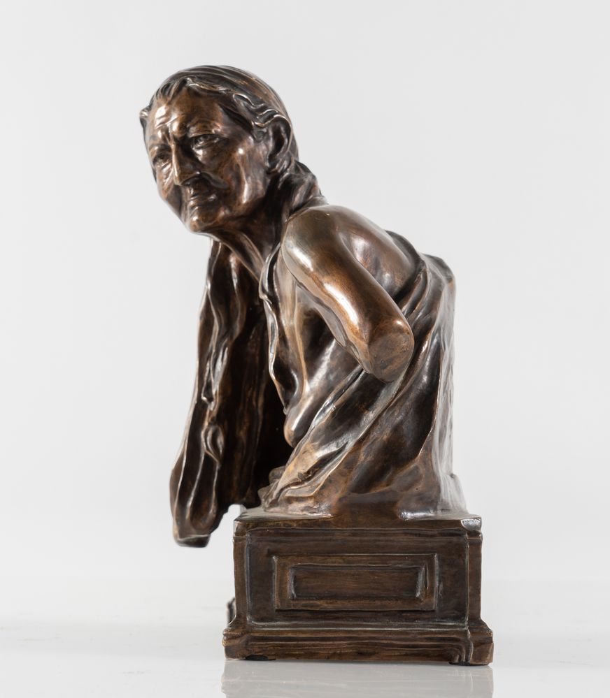 VINCENZO GEMITO (Napoli 1852 - 1929) "Sibilla". Scultura in bronzo a cera persa. Cm 31x23x16. Opera - Image 2 of 5