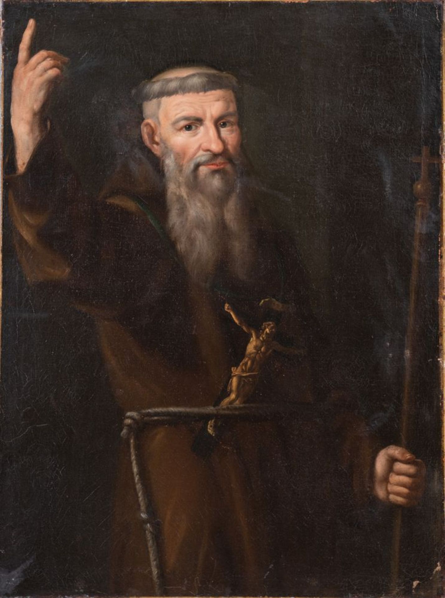 Maestro del XVII secolo. "San Damianoâ€. Olio su tela. Cm 98,5 x 73,5.