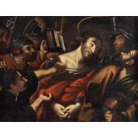 Ambito di Giovanni Francesco Barbieri, detto il Guercino. â€œCattura di cristoâ€. Olio su tela. Cm