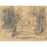 EMMA CIARDI (Venezia 1879 â€“ 1933) "Veduta". Disegno a matita su carta. Cm 10x13,5. Opera firmata i