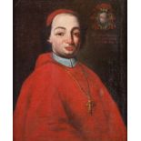 Maestro della fine del XVII secolo. "Ritratto del Cardinal Antonio Francesco Sanvitali". Olio su tel