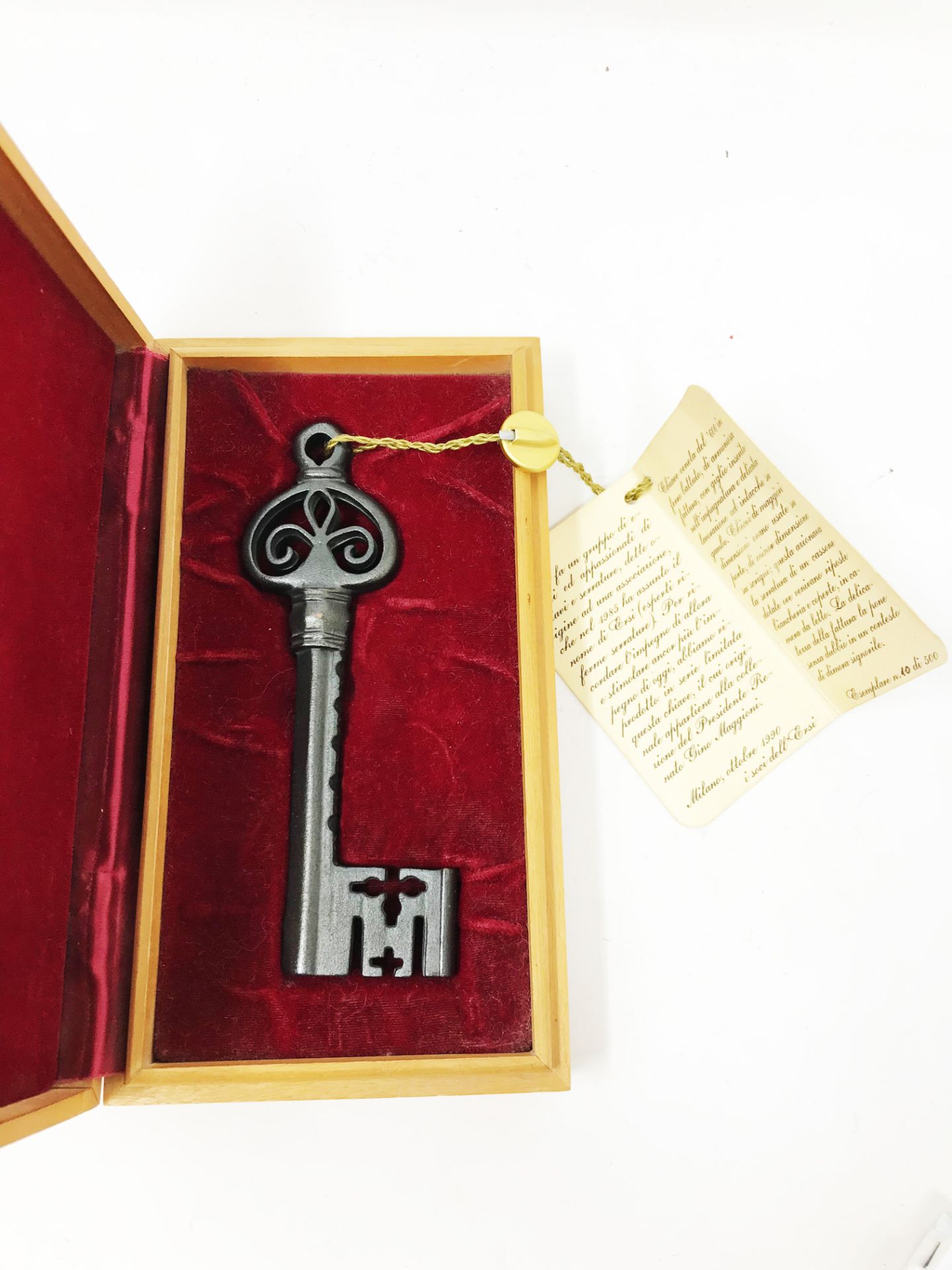 Reproduction of a Venetian key commemorating the 15th anniversary of the foundation of Ersi -